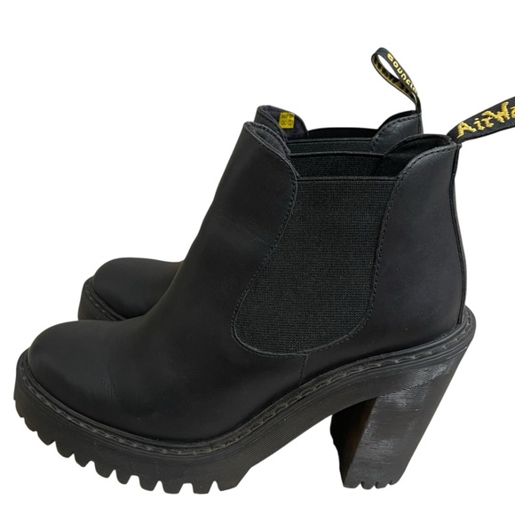 Dr Martens Leather Boots Hurston Chelsea Ankle Boots Sz Black